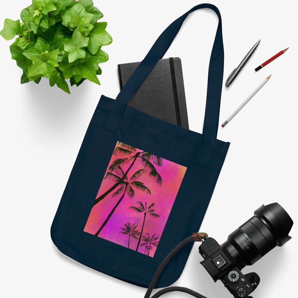 Organic Canvas Tote Bag - Palm Trees