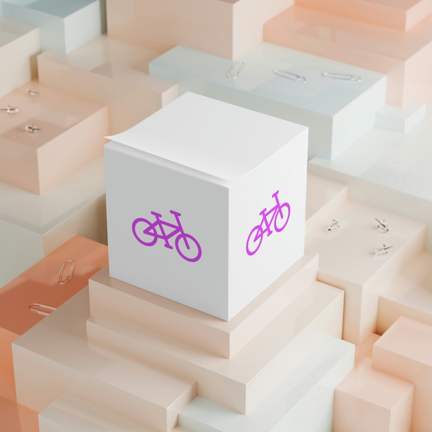 Note Cube - Pink Bike