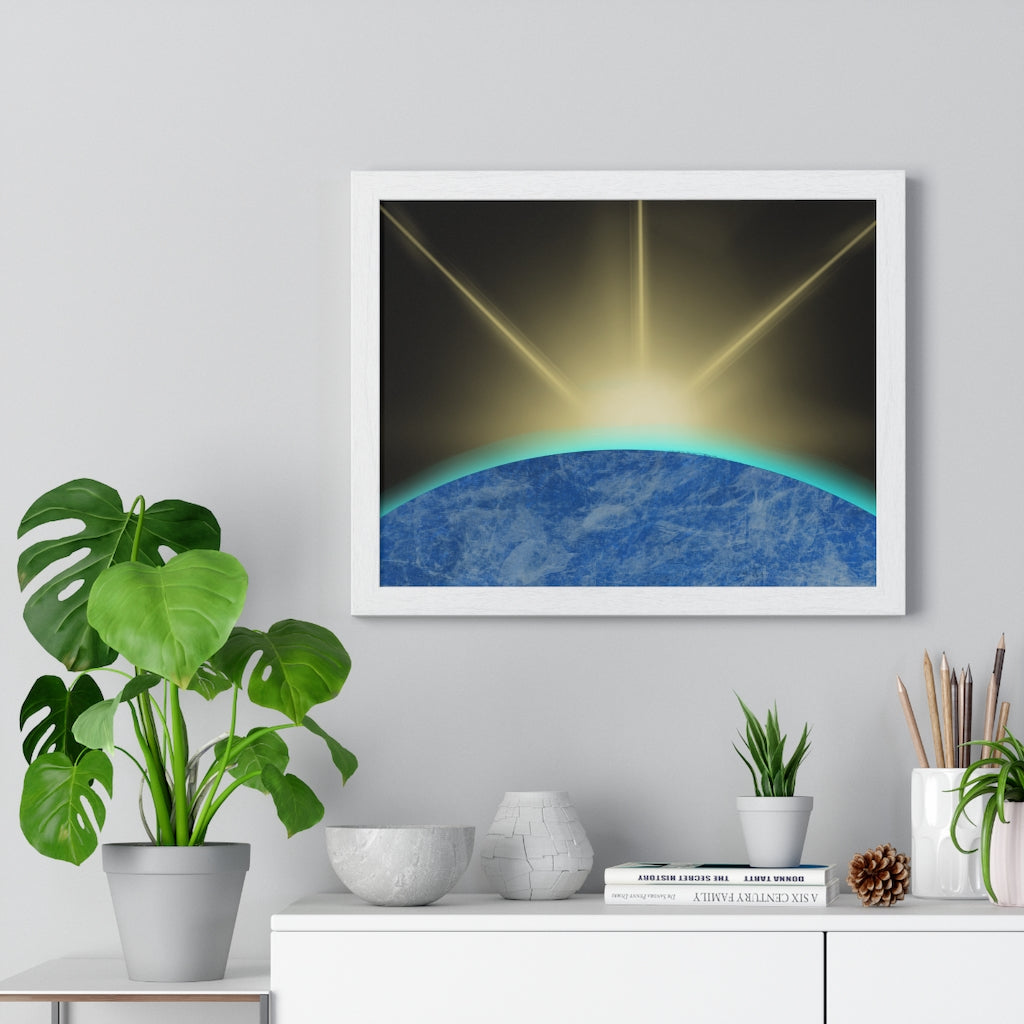 Sunrise from Space - Premium Framed Horizontal Poster