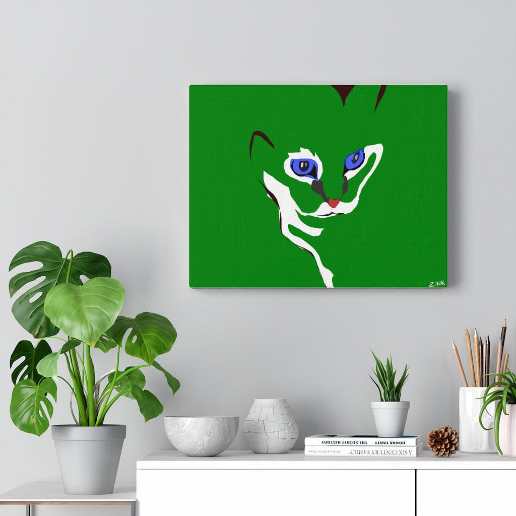 Cat Design - Green Canvas Gallery Wraps