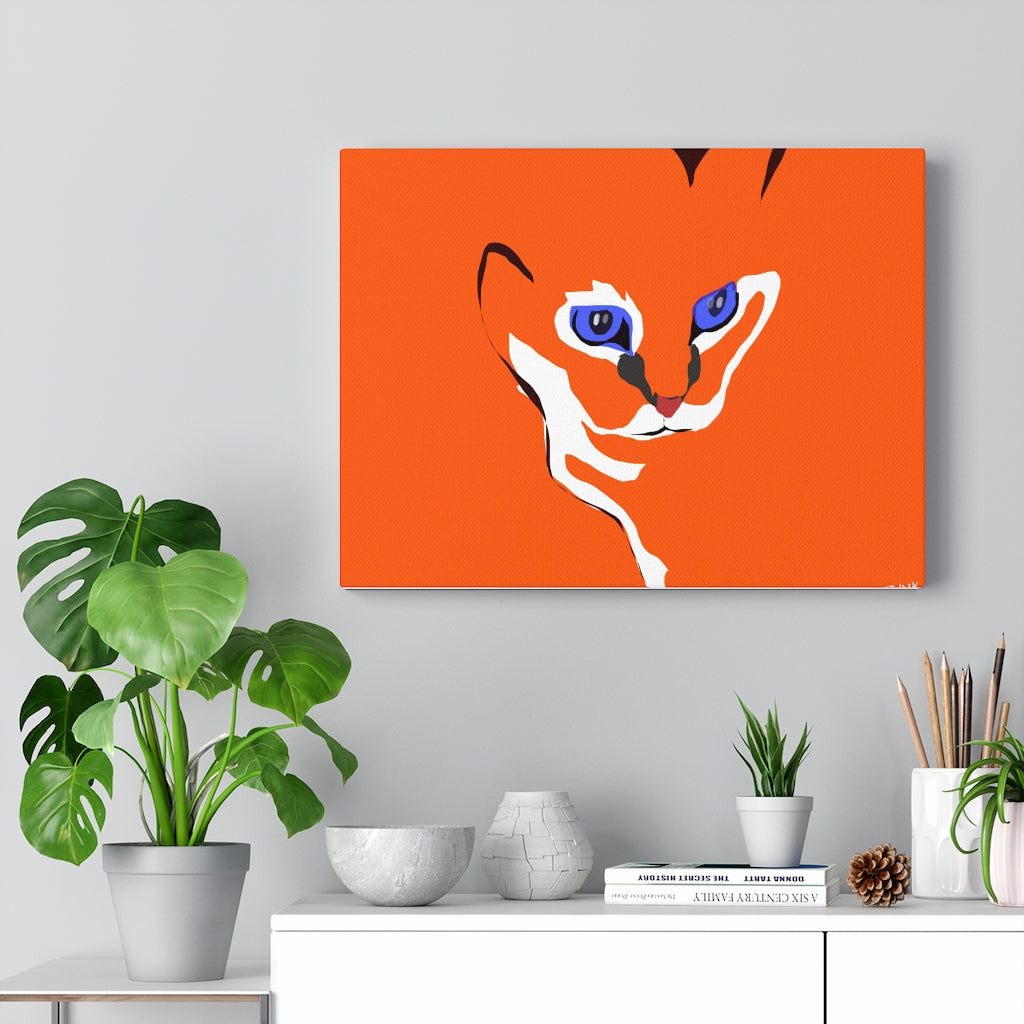 Cat Design - Orange Canvas Gallery Wraps