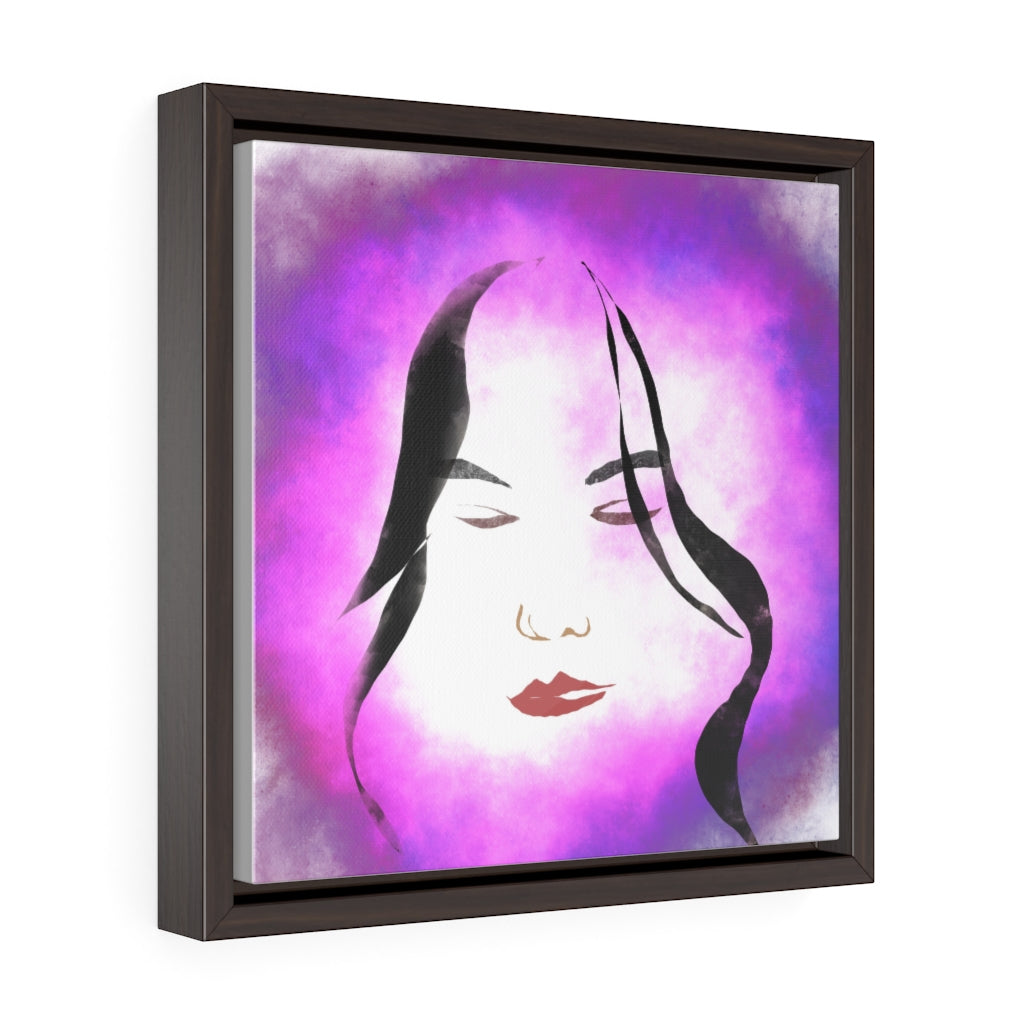 Female Face - Square Framed Premium Gallery Wrap Canvas