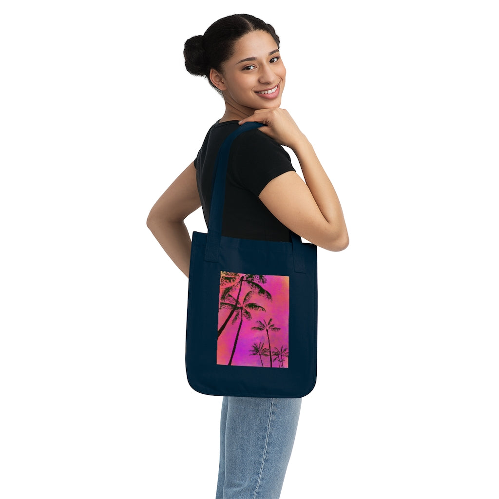 Organic Canvas Tote Bag - Palm Trees