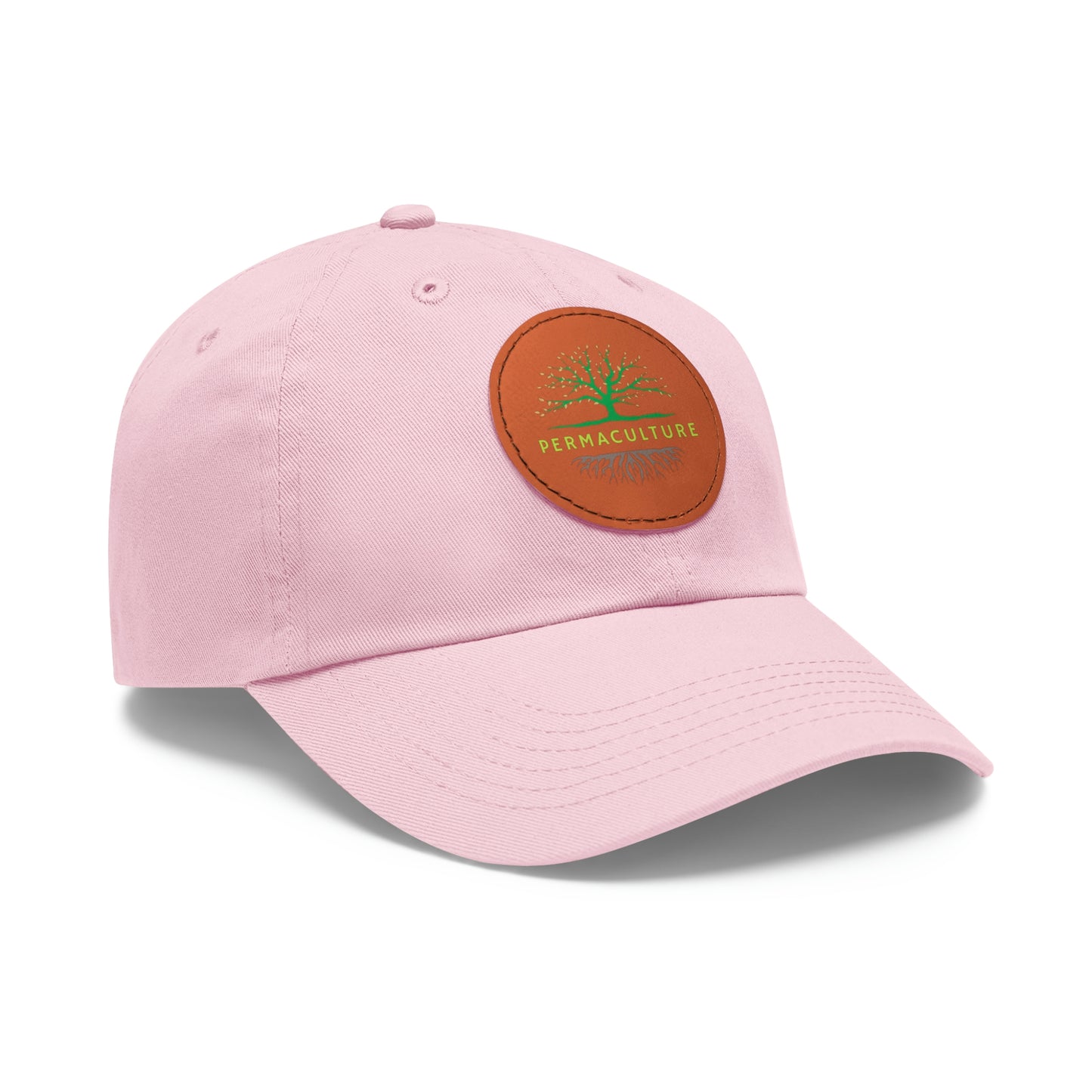 Permaculture - Dad Hat with Round Leather Patch
