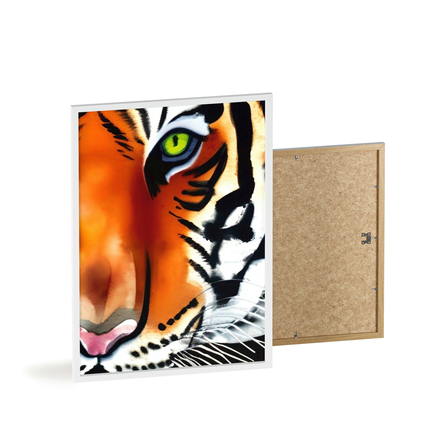 TIGER Poster with Wooden Frame