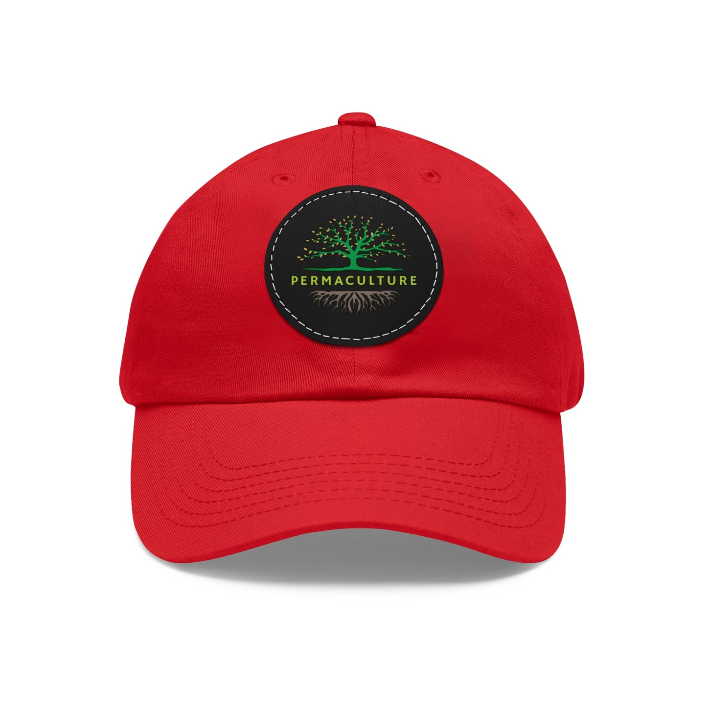 Permaculture - Dad Hat with Round Leather Patch