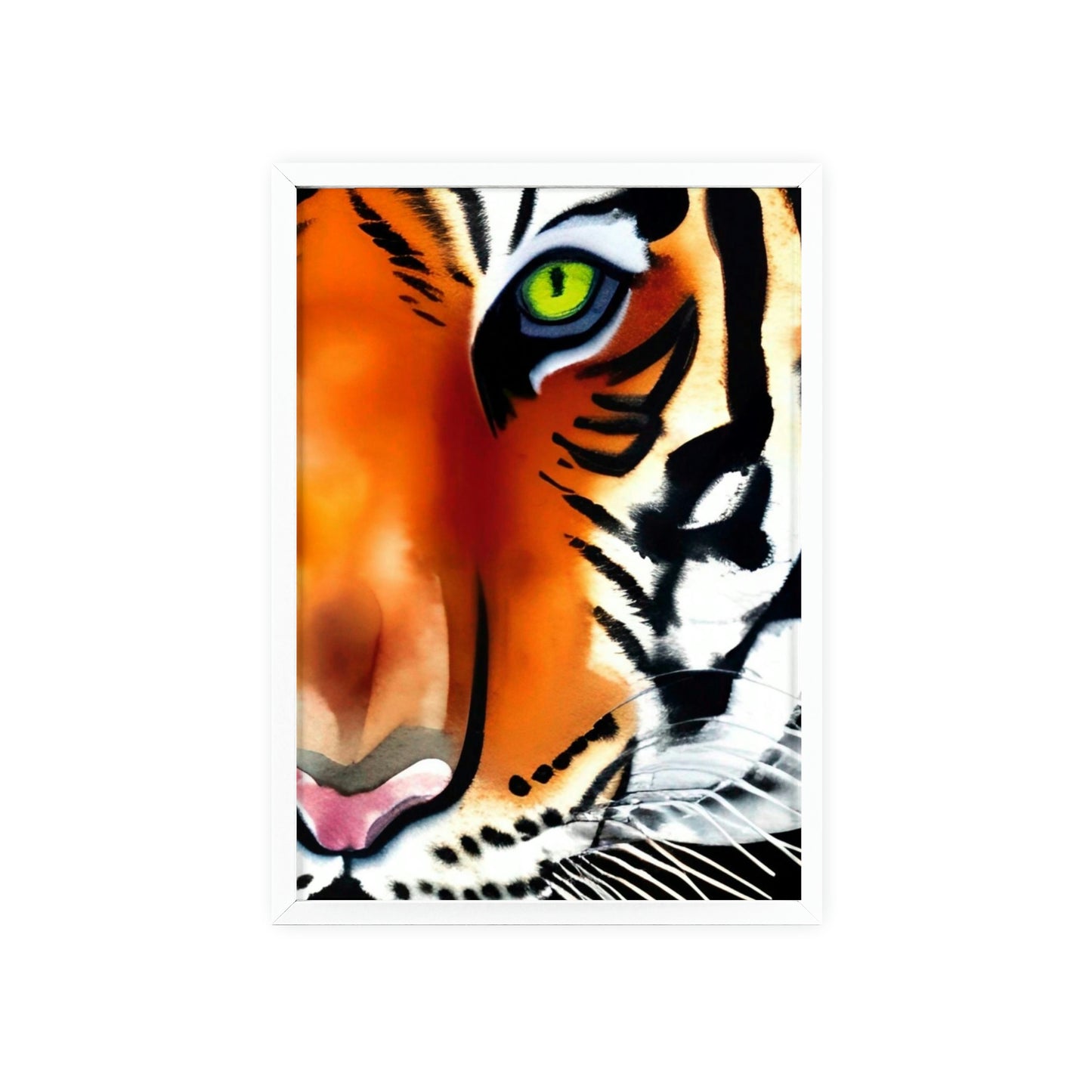 TIGER Poster with Wooden Frame