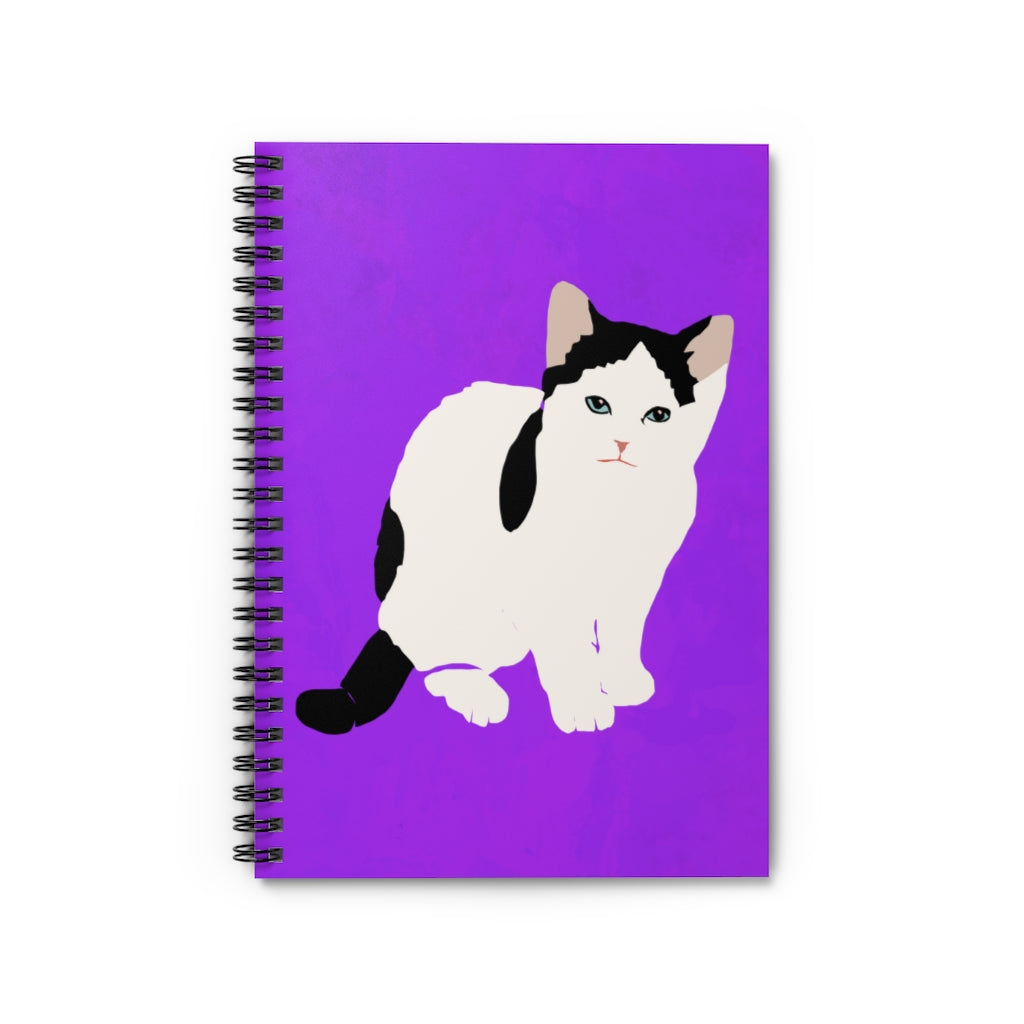 Kitty Cat Spiral Notebook - Ruled Line (Light Purple)