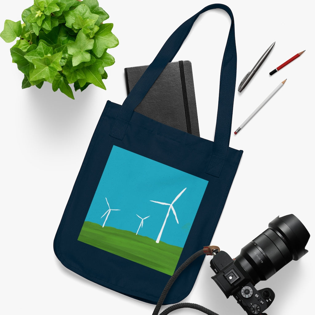 Organic Canvas Tote Bag - Wind Turbines