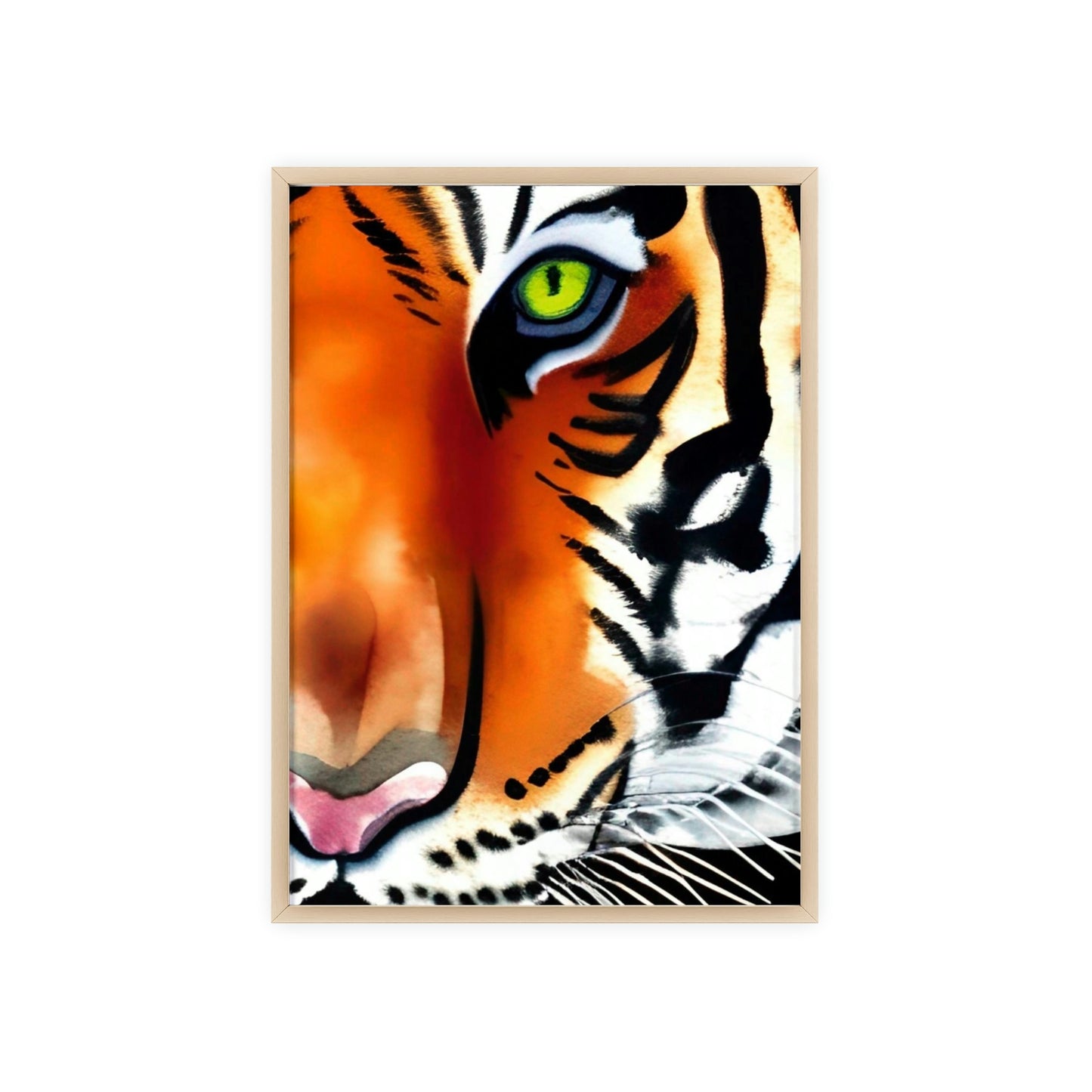 TIGER Poster with Wooden Frame