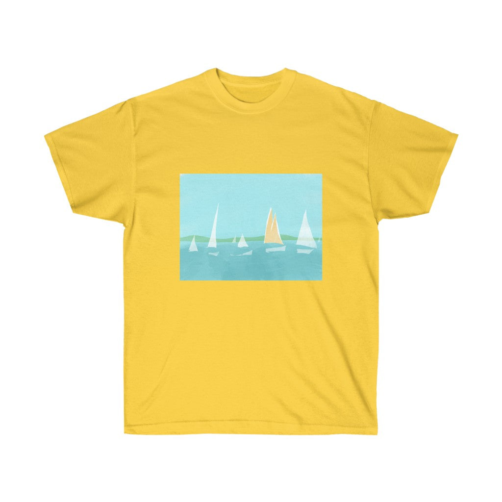 Sail Boat Scene - Unisex Ultra Cotton Tee