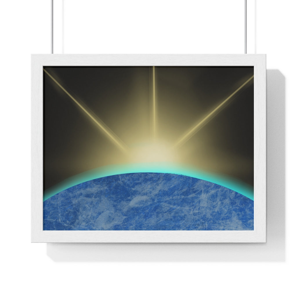 Sunrise from Space - Premium Framed Horizontal Poster