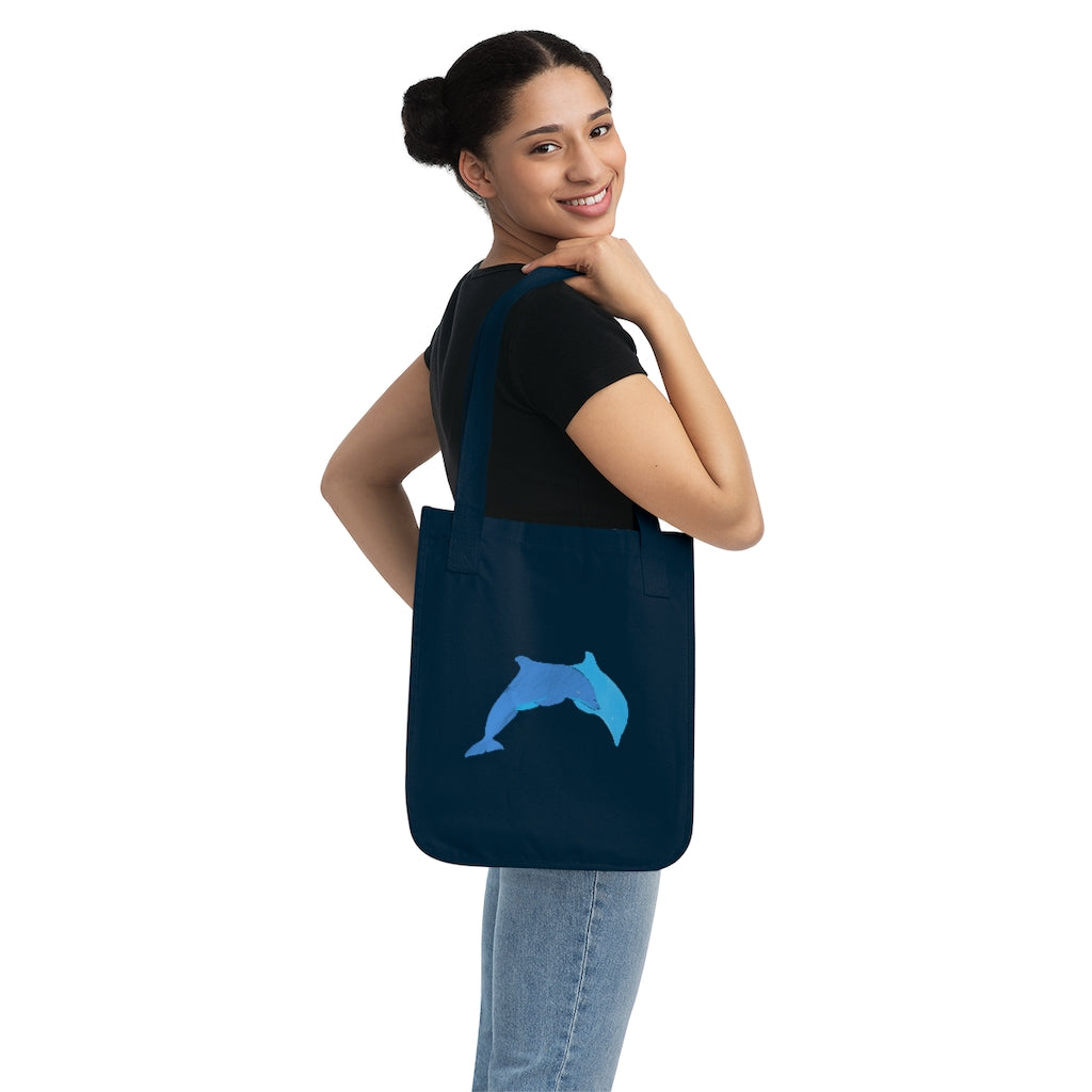 Organic Canvas Tote Bag - Dolphins