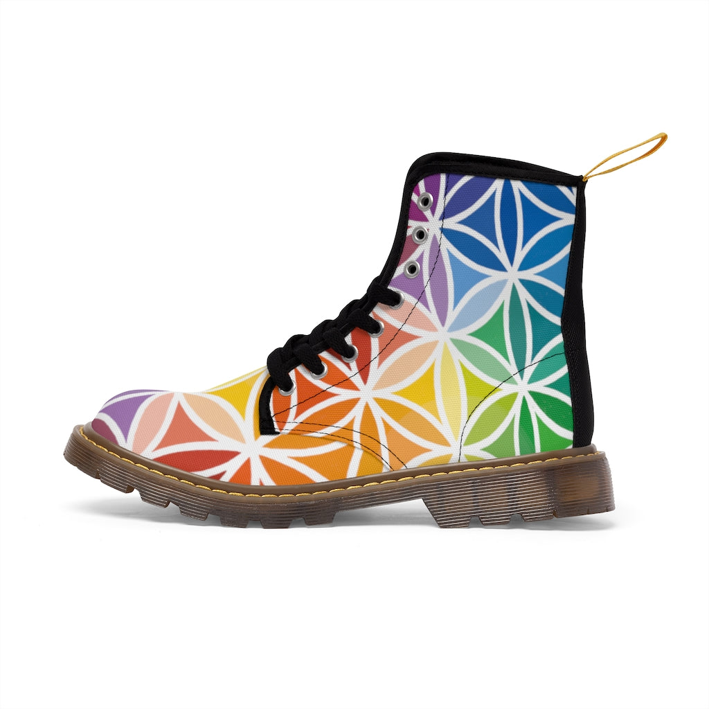 Men's Canvas Boots - Flower of Life