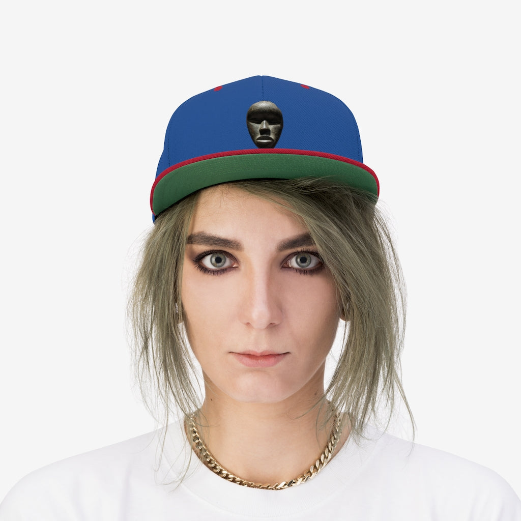 African Mask Design - Unisex Flat Bill Hat