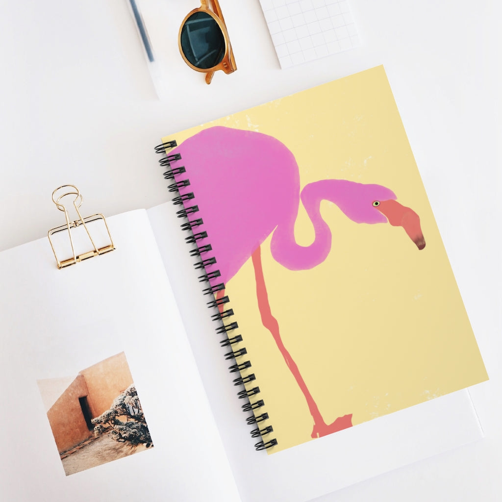 Pink Flamingo - Spiral Notebook - Ruled Line