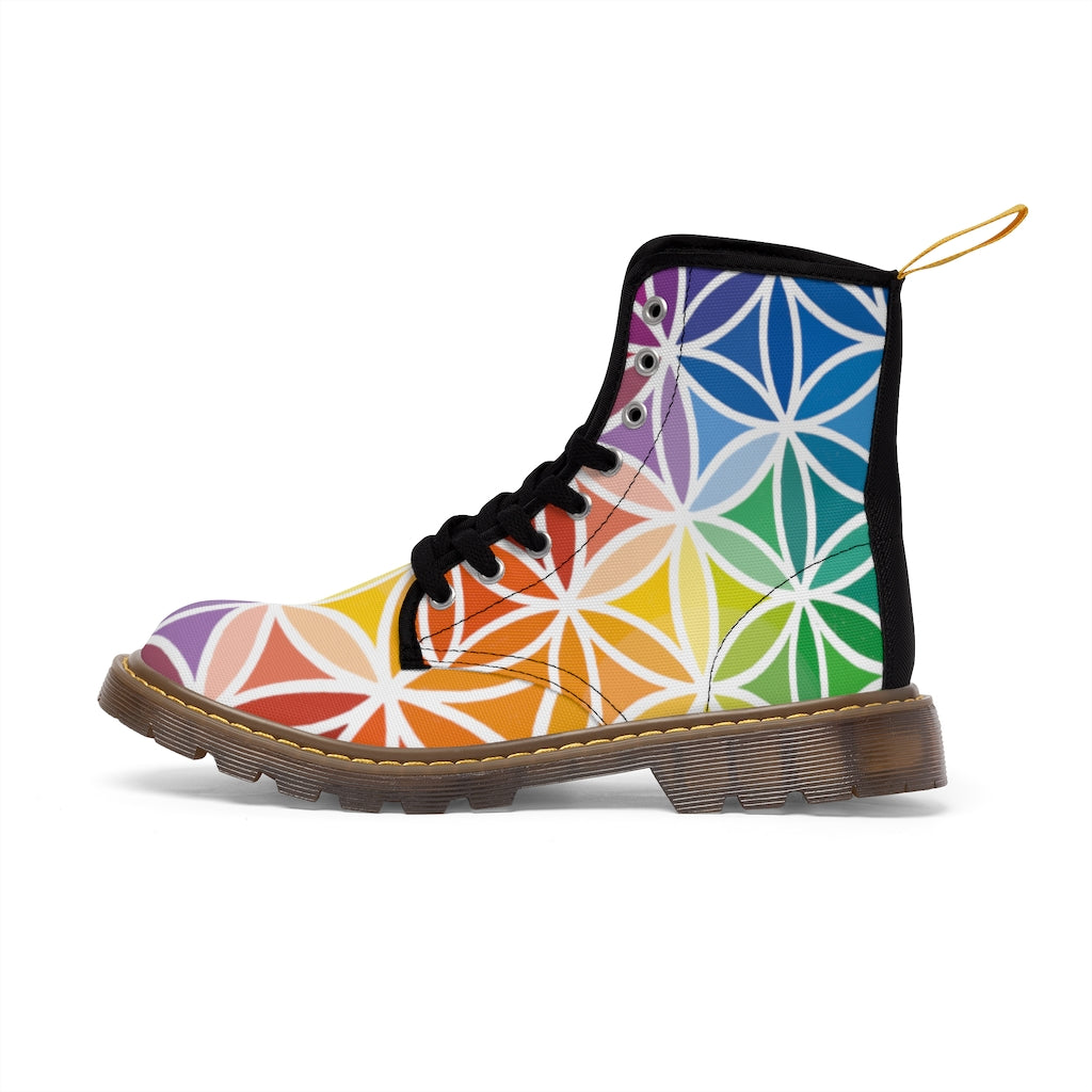Men's Canvas Boots - Flower of Life