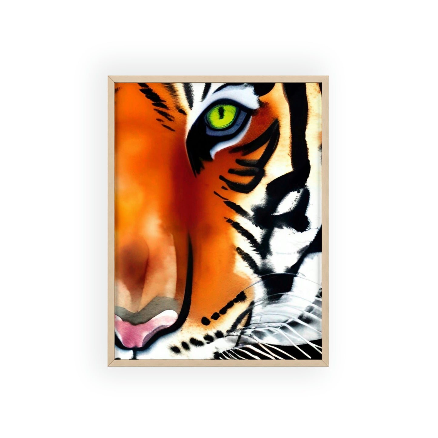 TIGER Poster with Wooden Frame