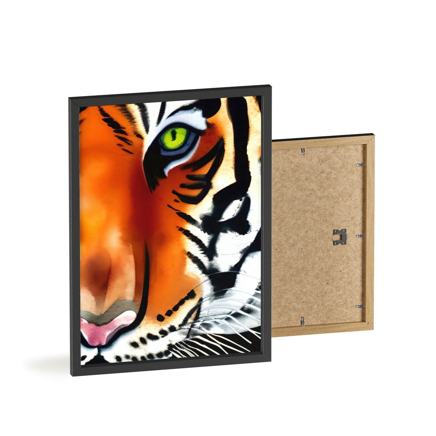 TIGER Poster with Wooden Frame