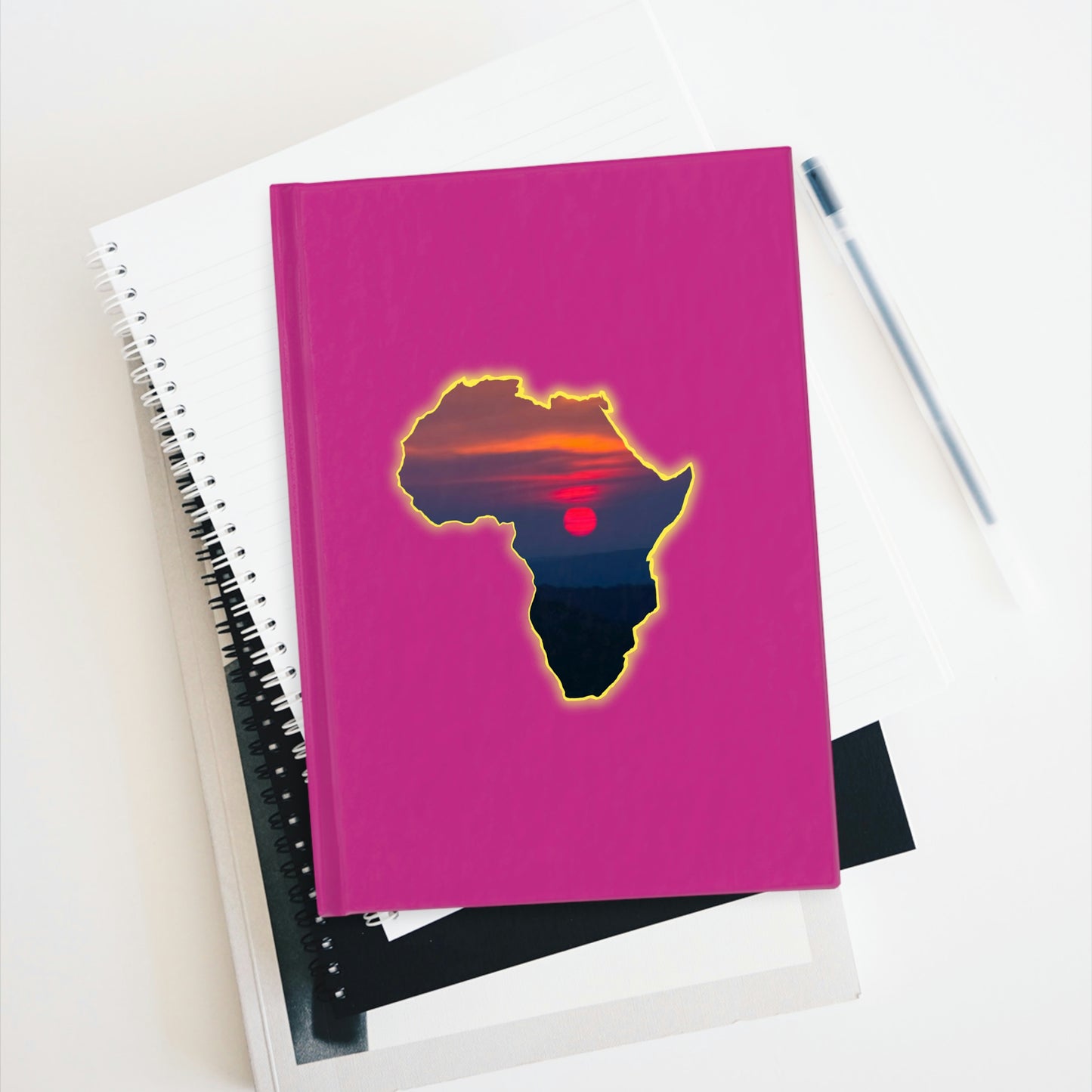 AFRICA Journal Hardcover - Ruled Line - Pink Cover