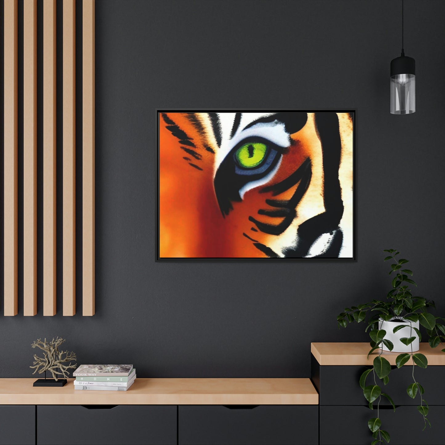 TIGER - Matte Canvas, Black Frame