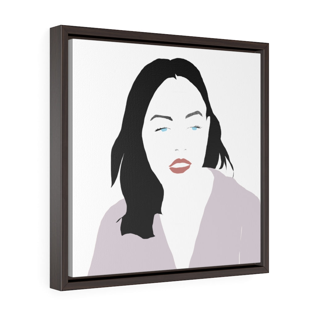 Female Face - Square Framed Premium Gallery Wrap Canvas