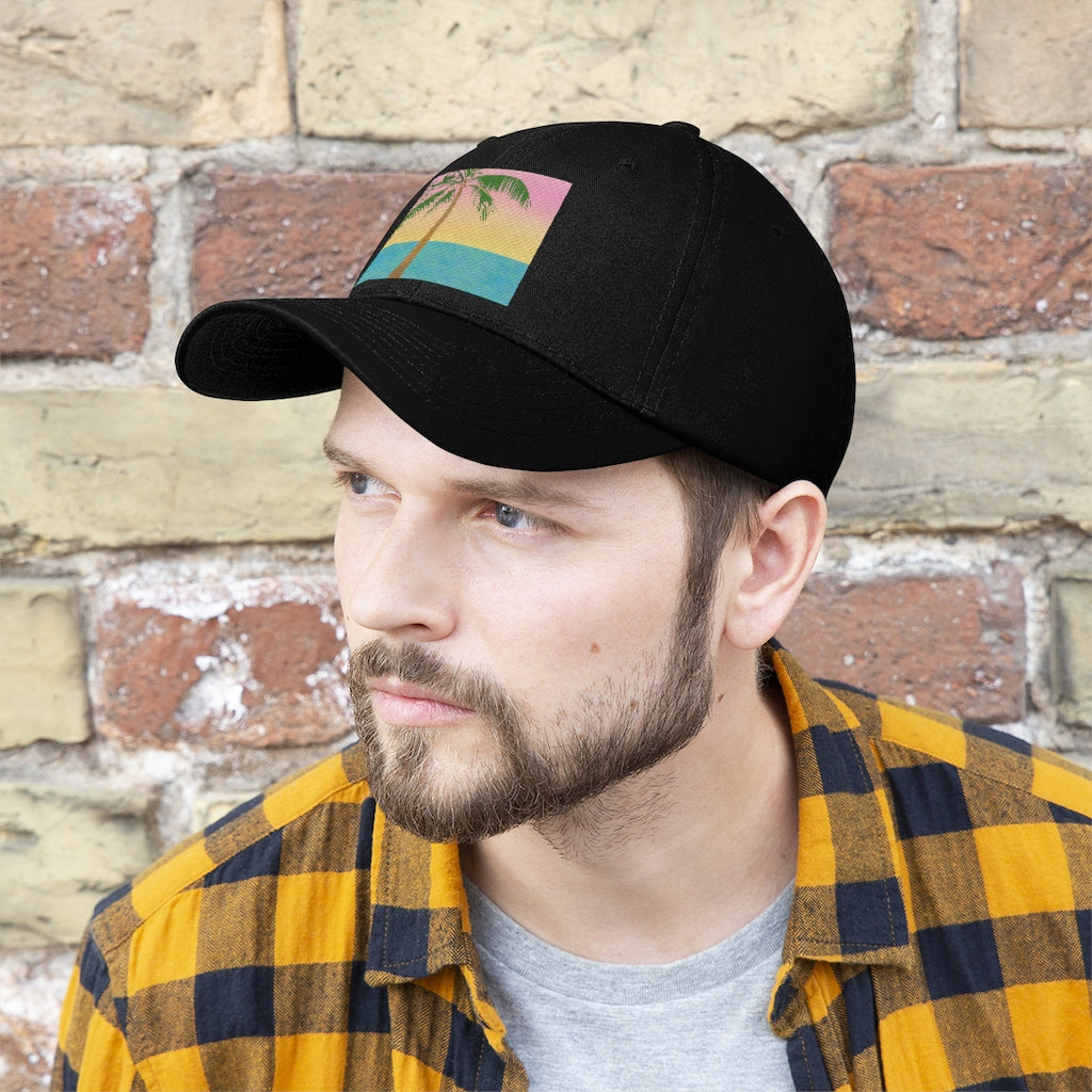 Tropical Palm Tree Scene - Unisex Twill Hat