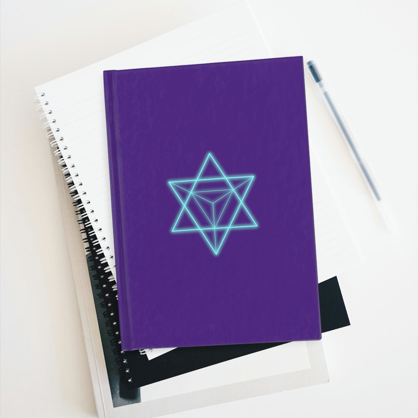 Sacred Geometry - Hardcover Journal - Ruled Line - Purple Cover