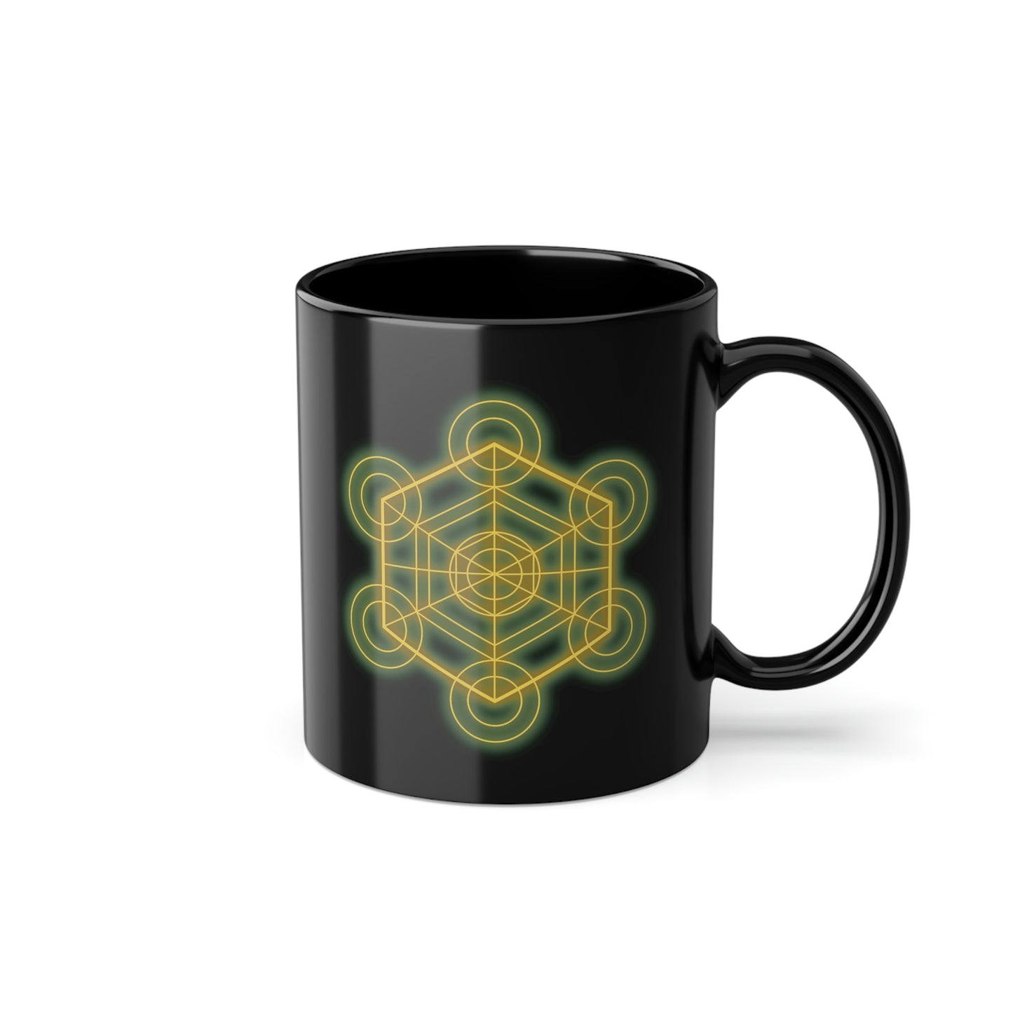 Sacred Geometry - Black Coffee Cup, 11oz
