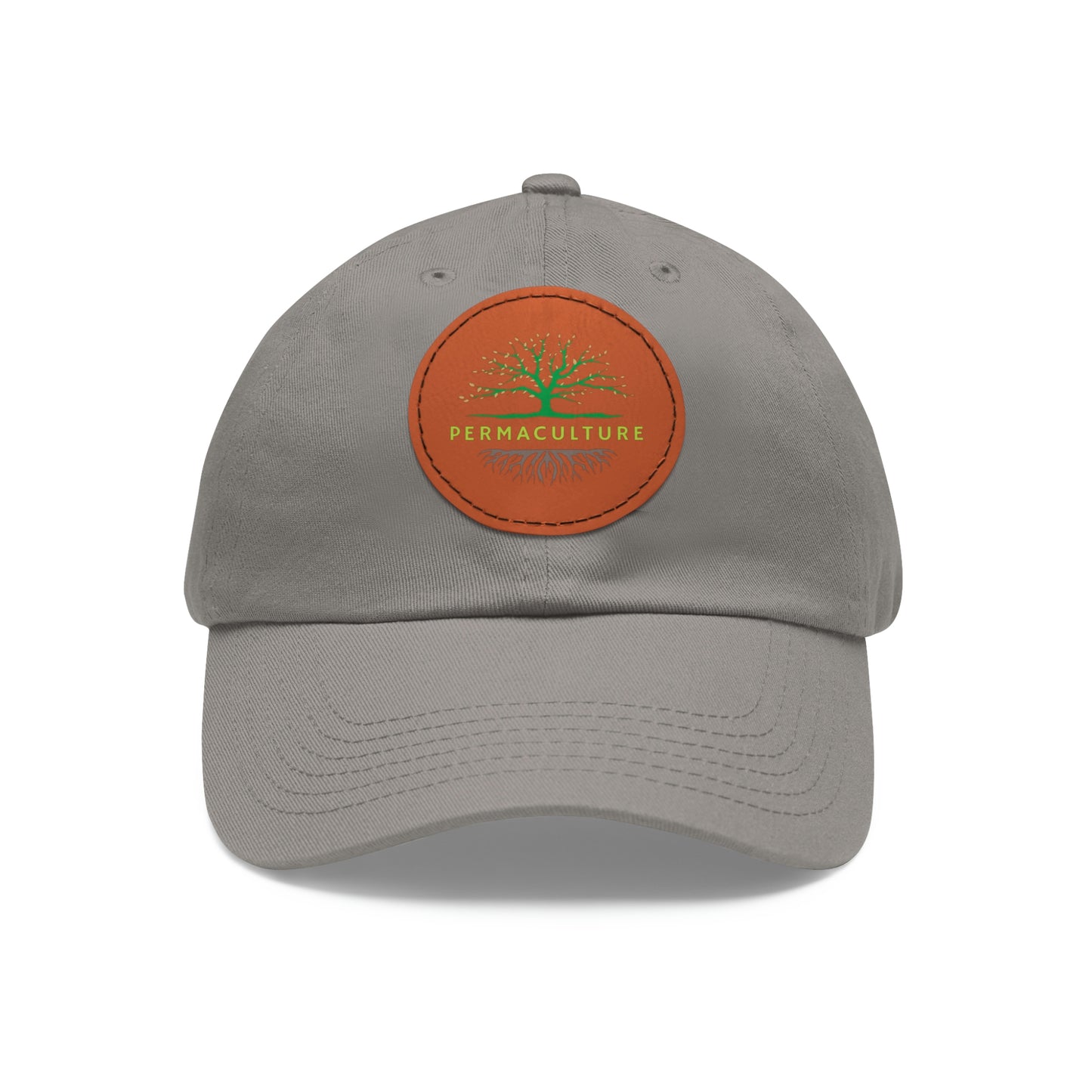 Permaculture - Dad Hat with Round Leather Patch