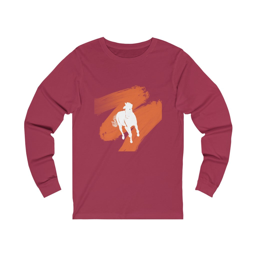 Unisex Jersey Long Sleeve Tee - Running Horse