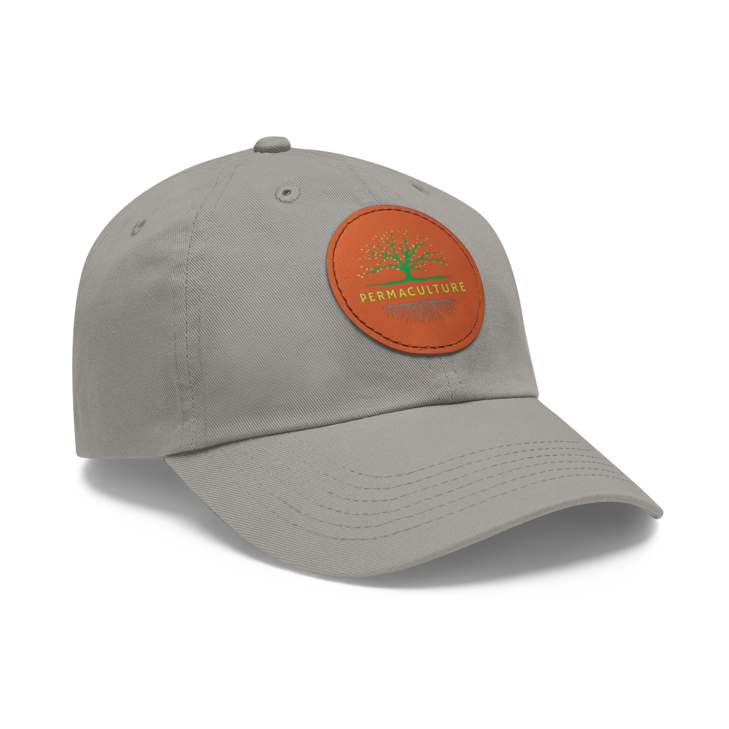 Permaculture - Dad Hat with Round Leather Patch