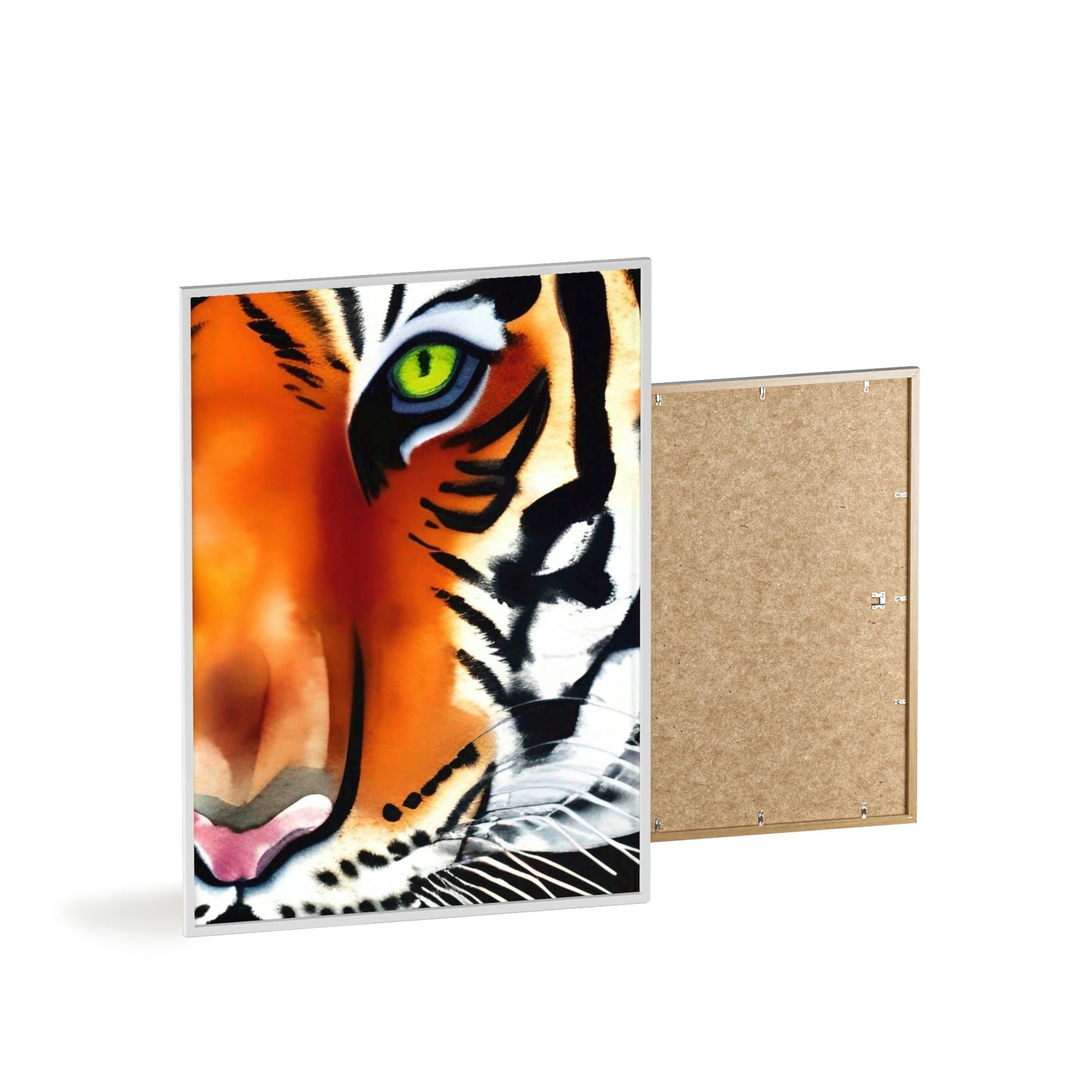 TIGER Poster with Wooden Frame
