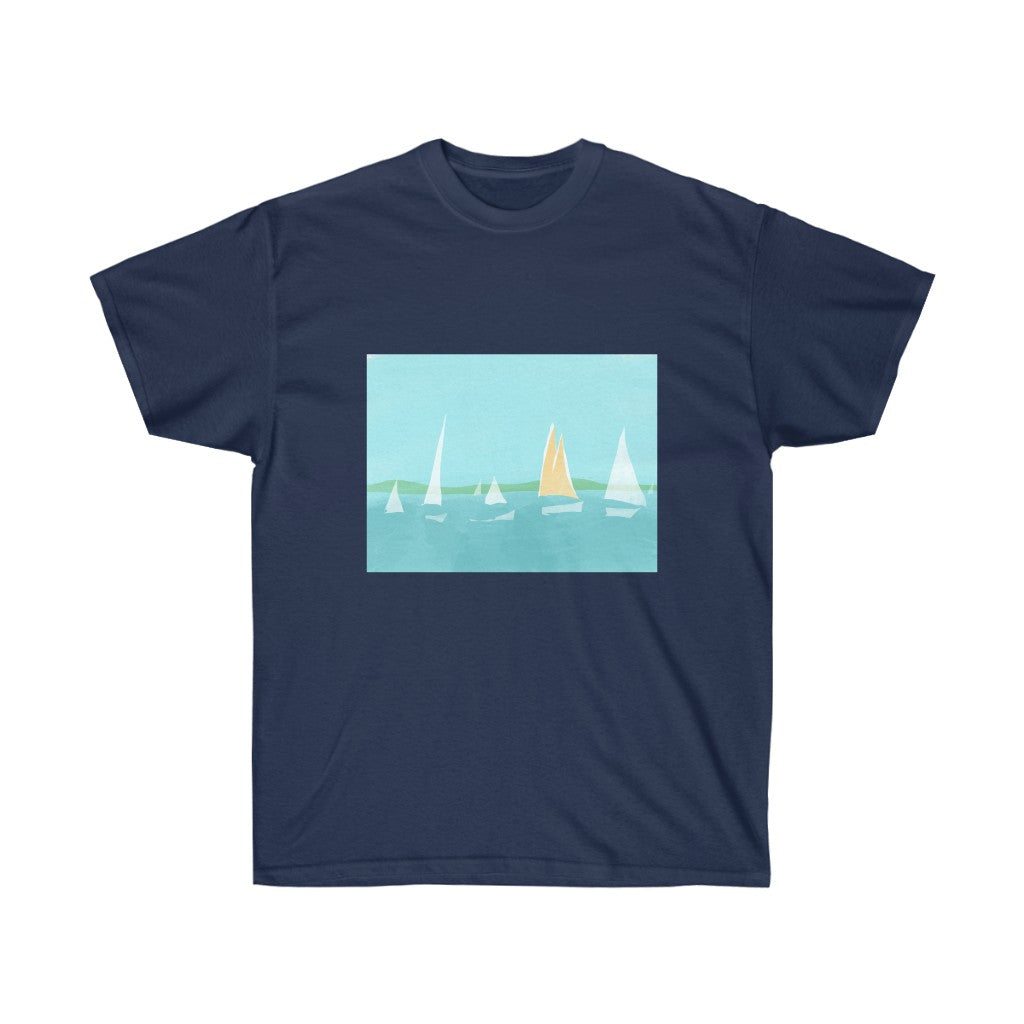 Sail Boat Scene - Unisex Ultra Cotton Tee