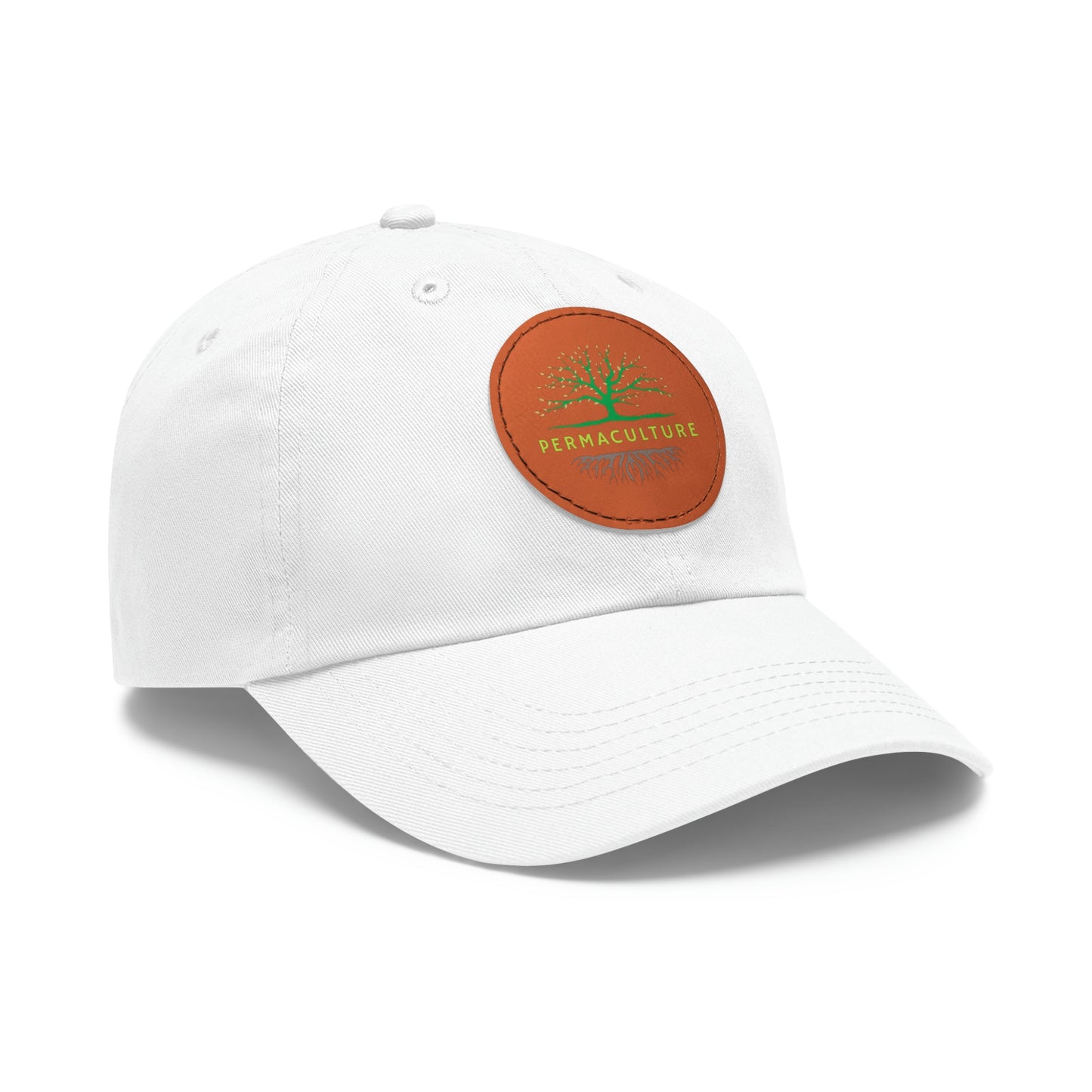 Permaculture - Dad Hat with Round Leather Patch