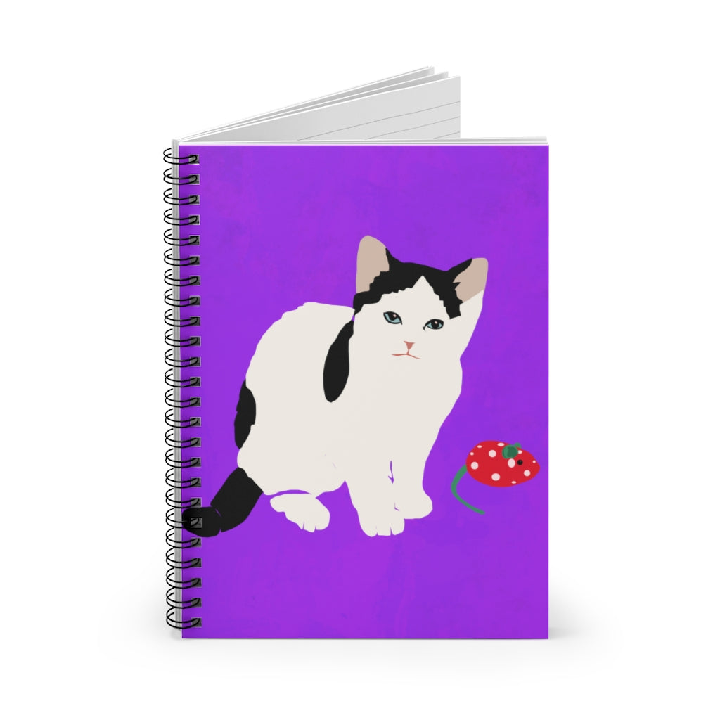 Kitty Cat Spiral Notebook - Ruled Line (Light Purple)