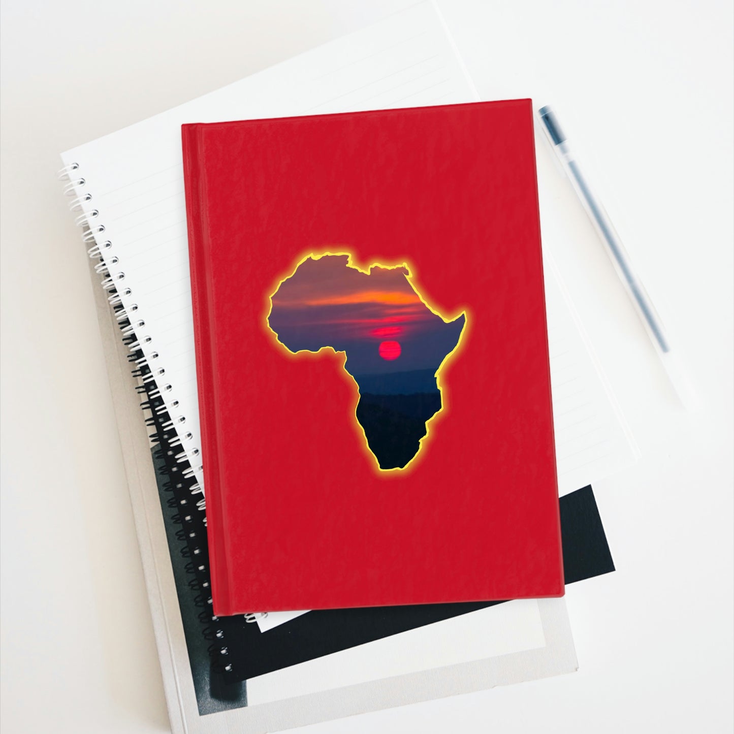 AFRICA Journal Hardcover - Ruled Line - Red Cover