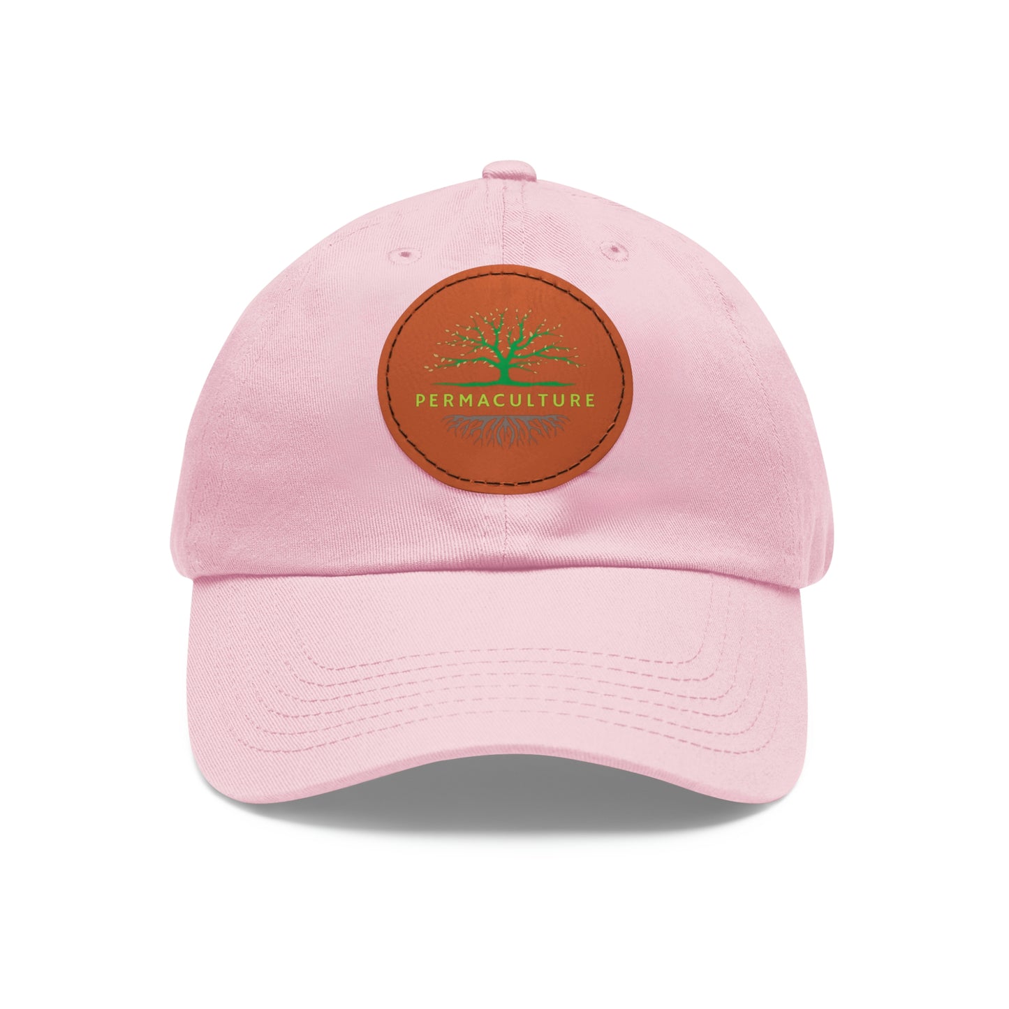 Permaculture - Dad Hat with Round Leather Patch