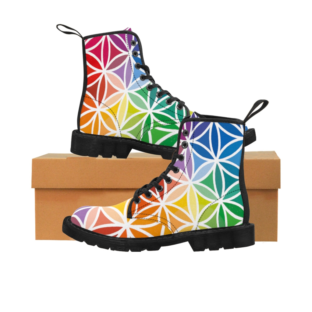 Men's Canvas Boots - Flower of Life
