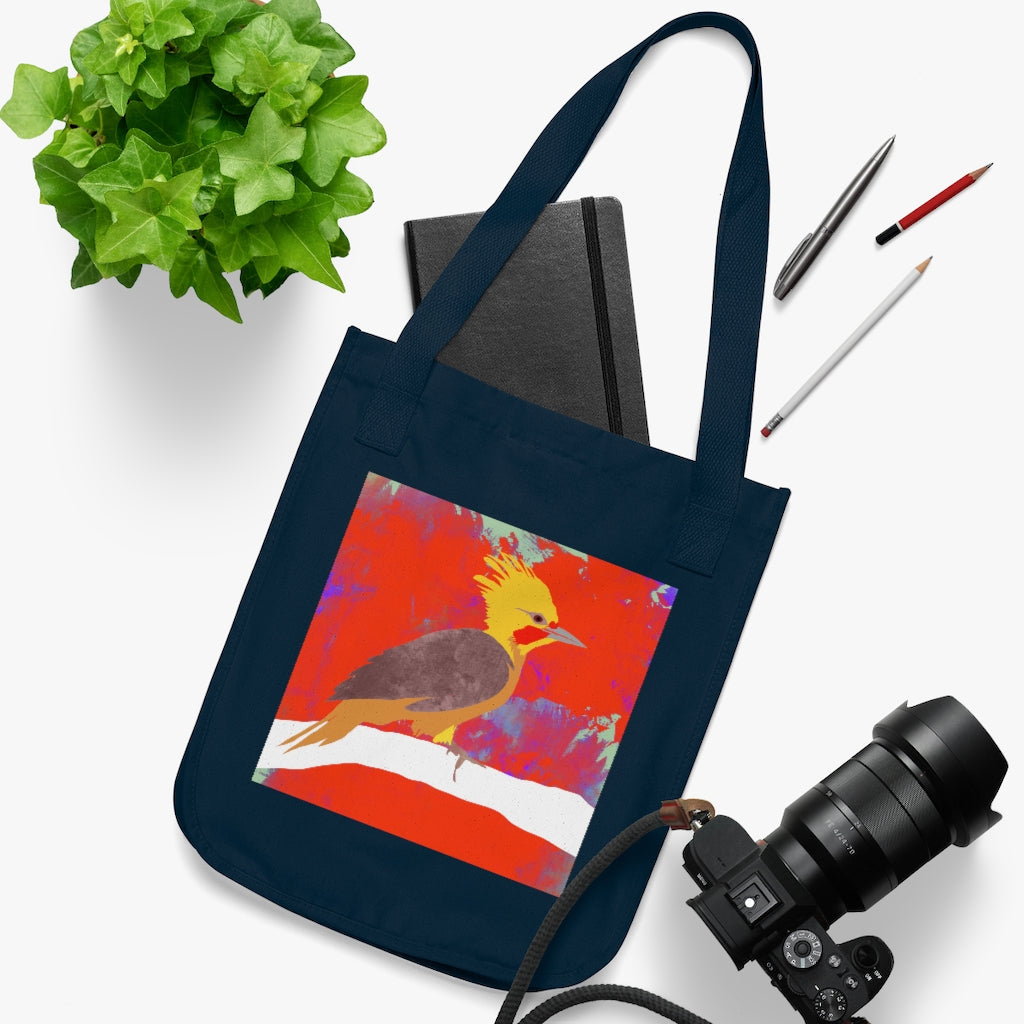 Organic Canvas Tote Bag - Bird Design