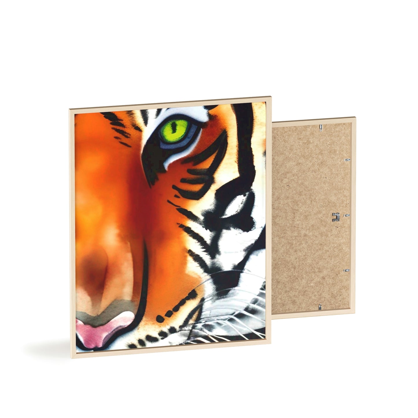 TIGER Poster with Wooden Frame