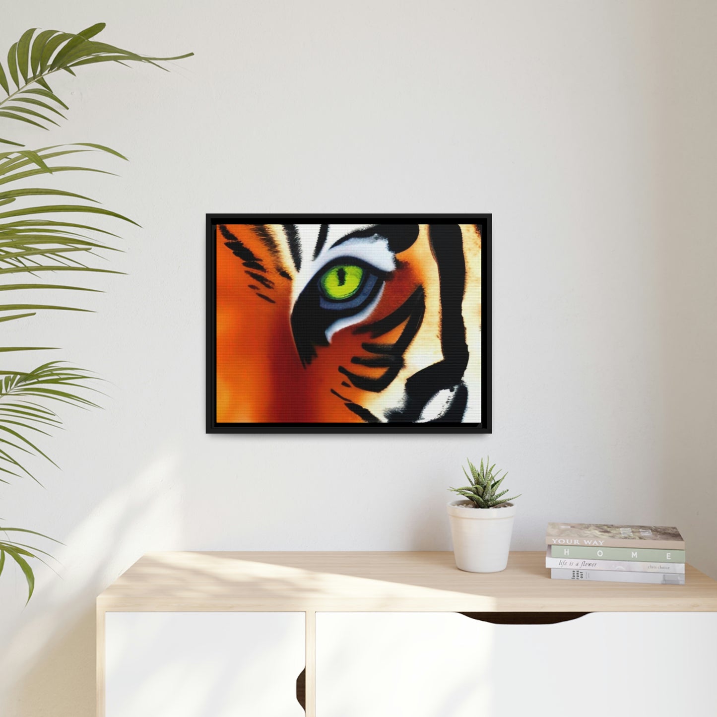 TIGER - Matte Canvas, Black Frame