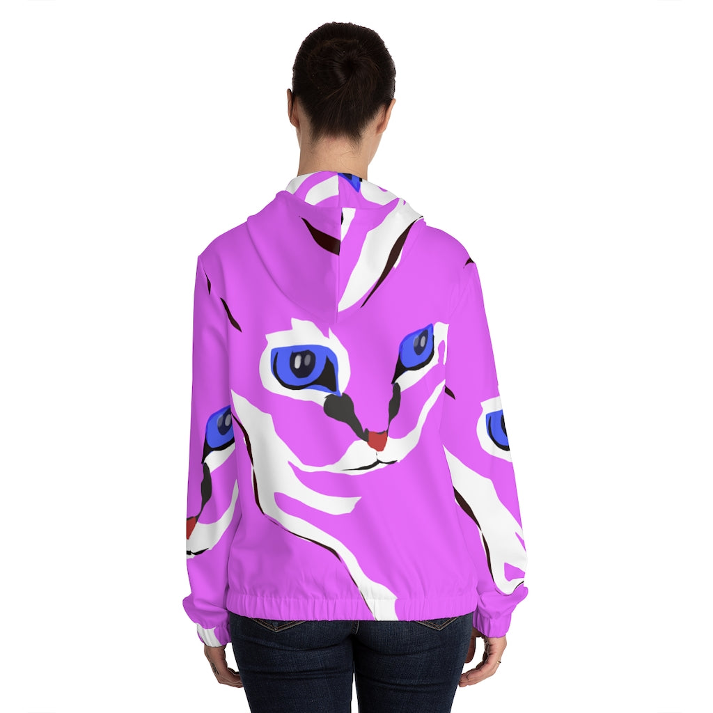 Women’s Full-Zip Hoodie (AOP) - Cat Design