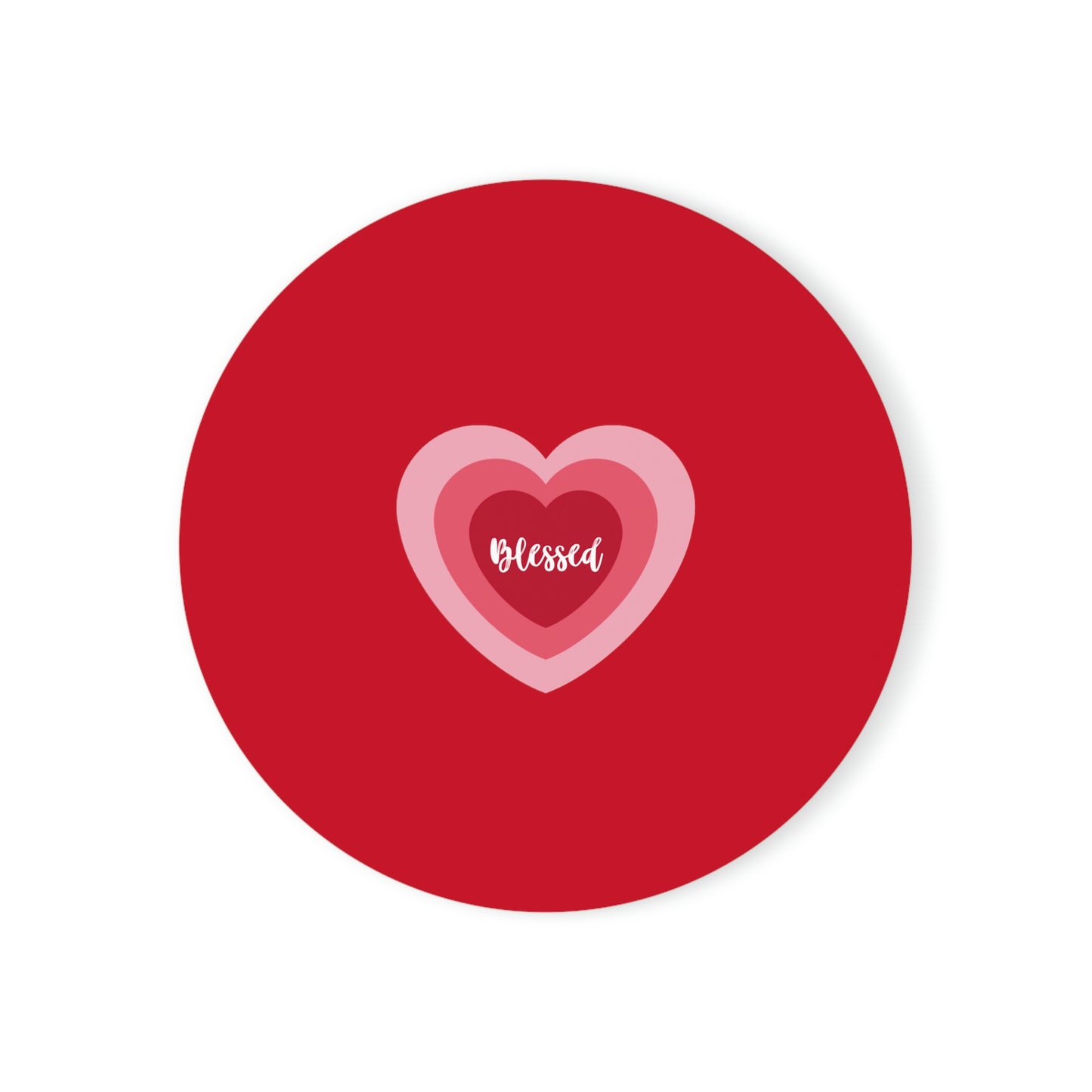 Blessed - Cork Back Coaster - Red