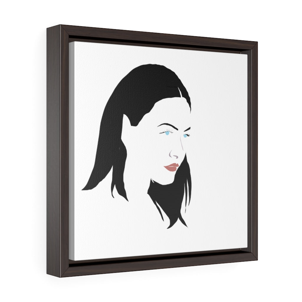 Female Face - Square Framed Premium Gallery Wrap Canvas