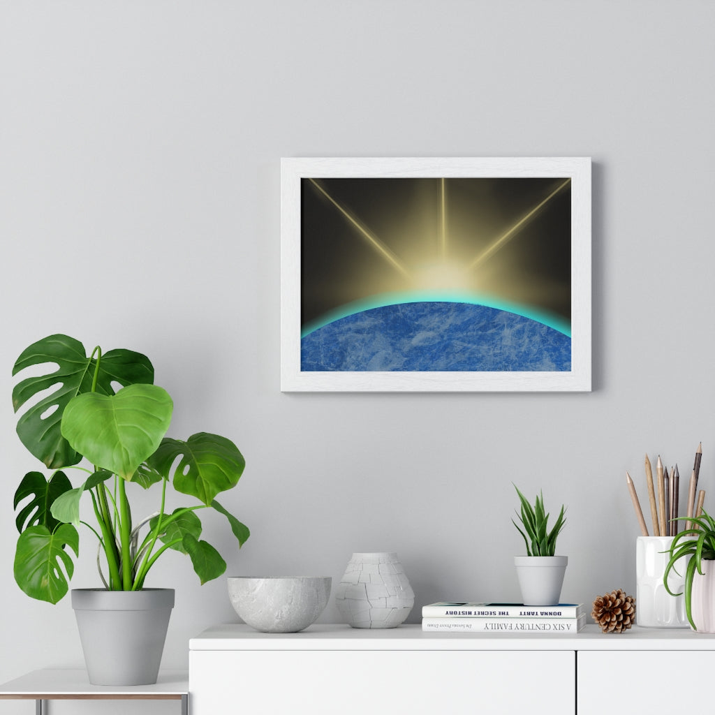Sunrise from Space - Premium Framed Horizontal Poster