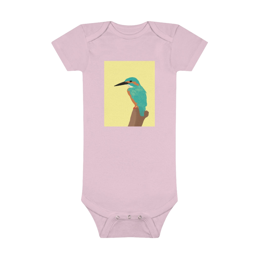 Kingfisher Bird Design - Baby Short Sleeve Onesie®