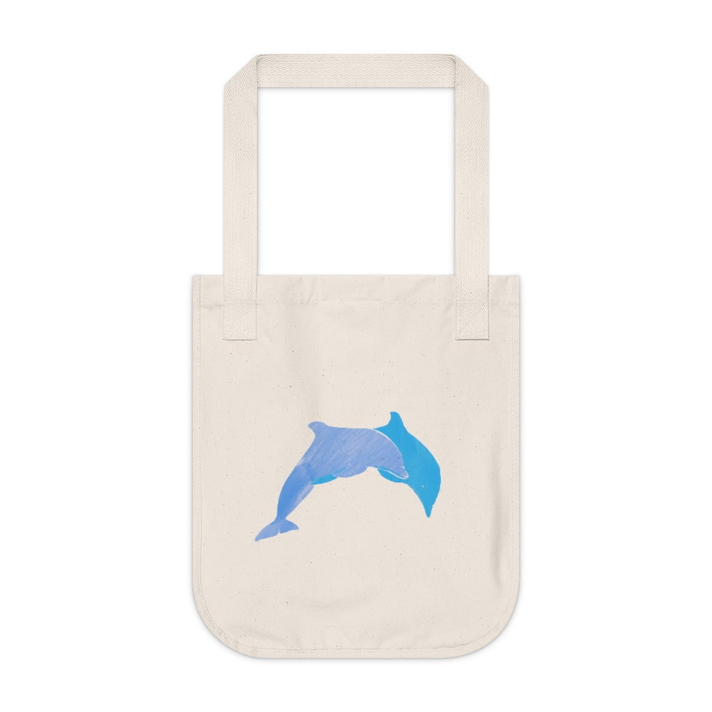Organic Canvas Tote Bag - Dolphins