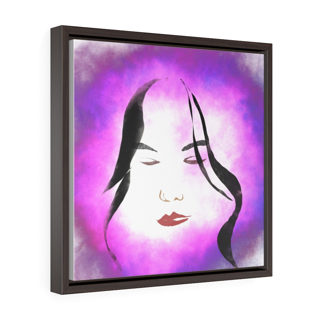 Female Face - Square Framed Premium Gallery Wrap Canvas
