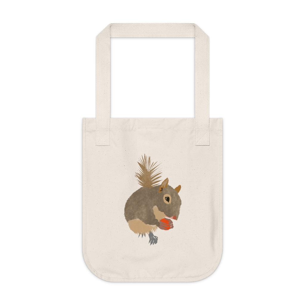 Organic Canvas Tote Bag - Squirrel